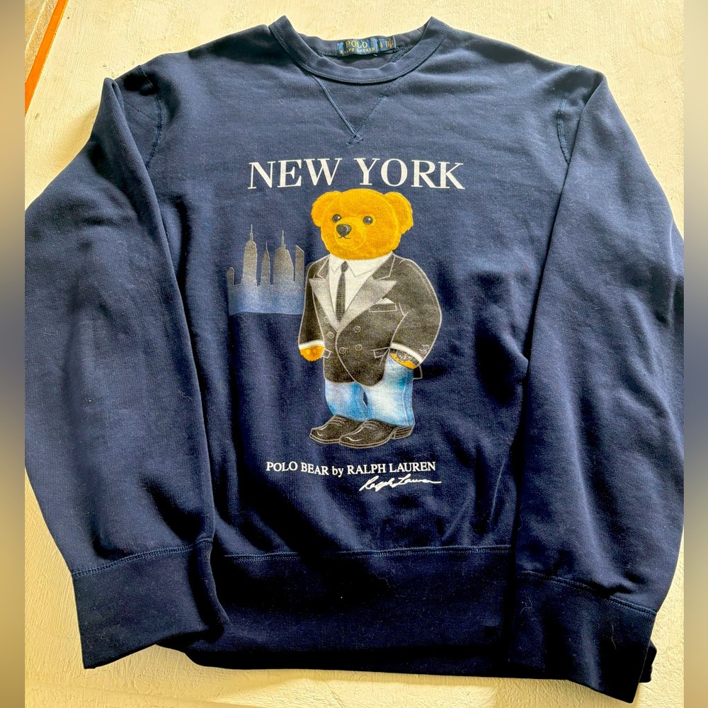 Ralph Lauren Navy Polo Bear New York Sweater